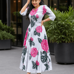 Rosette Vine Ankle-Length Dress
